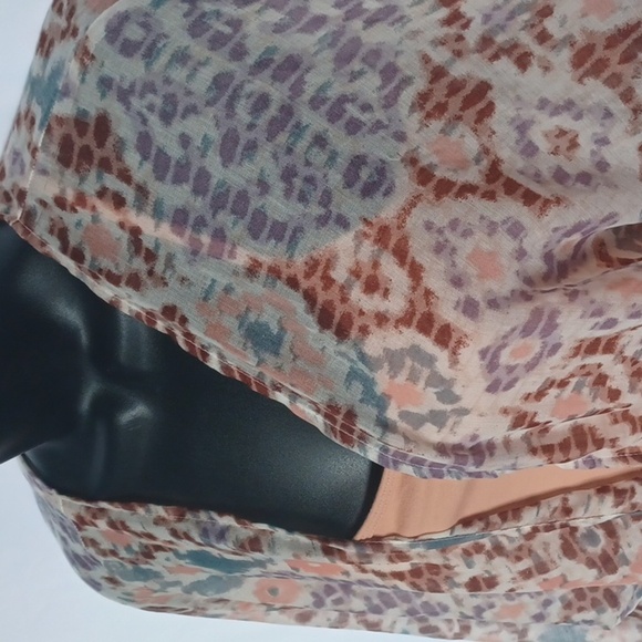 NWT SONOMA WATERCOLOR IKAT LONG KIMONO (BROWN MULTI / OS) - Picture 2 of 7